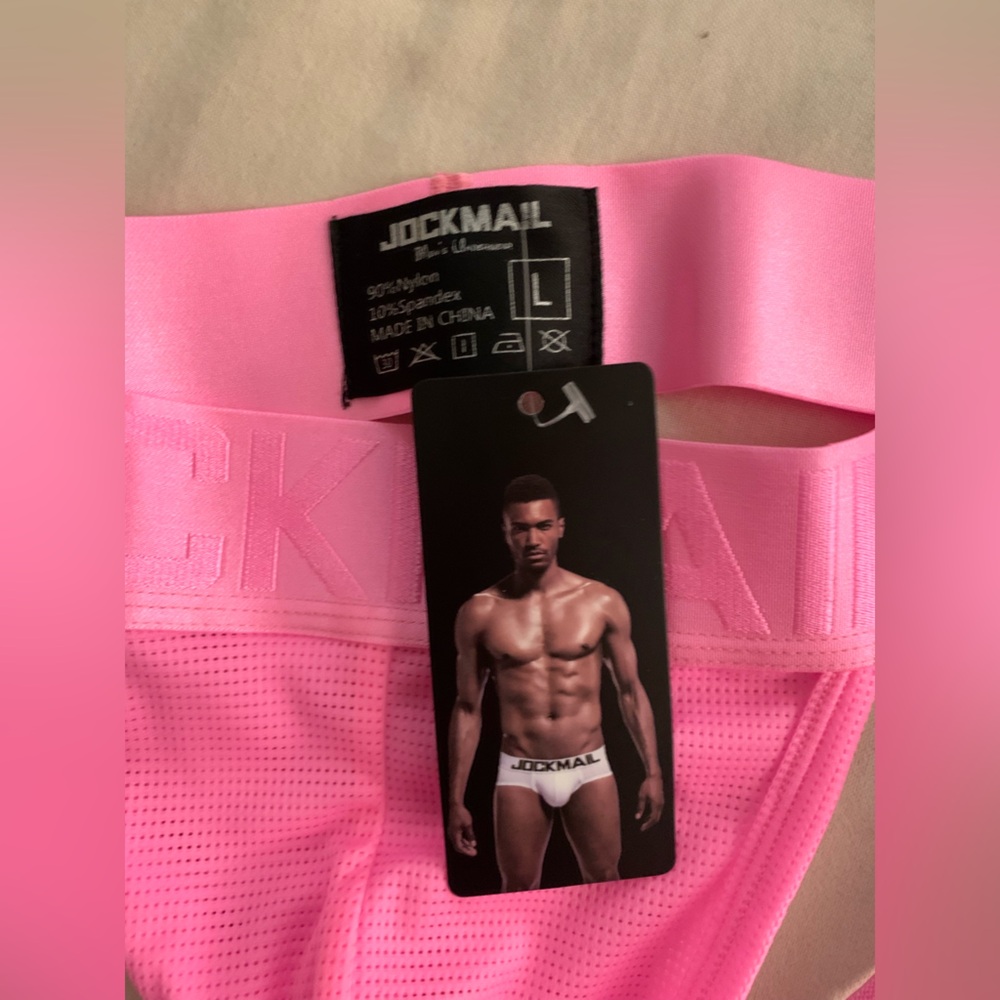 Jockmail men’s jockstrap - pink size large - Picture 2 of 12
